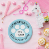 ベビーシャワー – Twin Boys - Pawプリントテーマ ペーパープレート (パーティー)