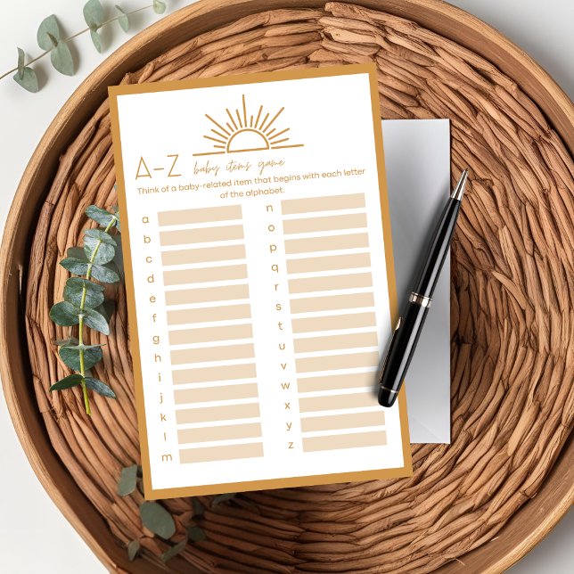 ベビーシャワーA-Zベビーアイテムゲームサンシャインボホ (クリエイターアップロード済み)