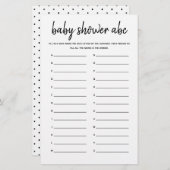 ベビーシャワーABCミニマリスト赤ちゃんシャワーゲーム (正面/裏面)