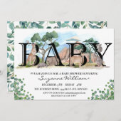 ベビーシャワーAustralian Animals Water color 招待状 (正面/裏面)