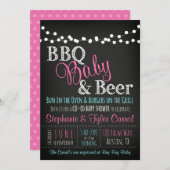 ベビーシャワーBBQのベビーの黒板の招待状 招待状 (正面/裏面)