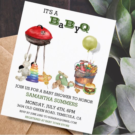 ベビーシャワーBBQバーベキューウォーターカラー