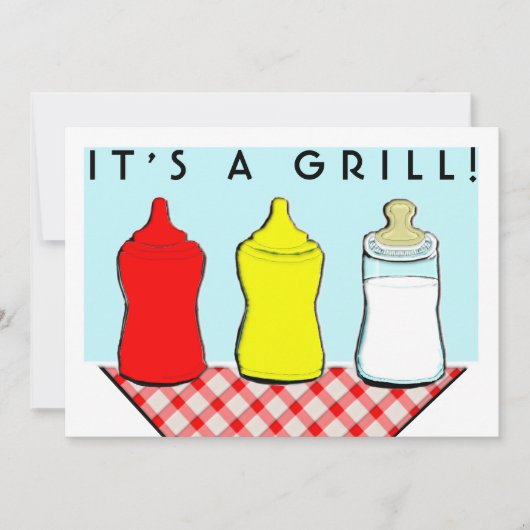 ベビーシャワーBBQ招待状 招待状 (正面)