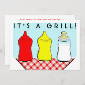 ベビーシャワーBBQ招待状 招待状 (正面/裏面)