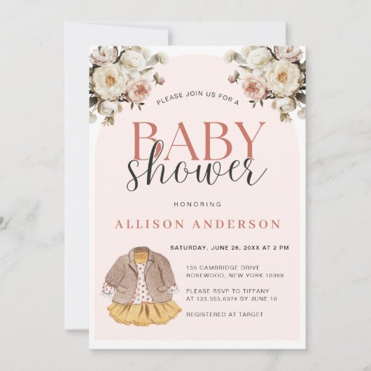 ベビーシャワーBohoランドリー 招待状 (正面)