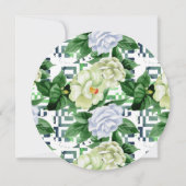 ベビーシャワーbyメールグリーンウォーター色フローラ 招待状 (裏面)