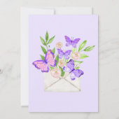 ベビーシャワーbyメールバタフライエンベロープパープル 招待状 (裏面)