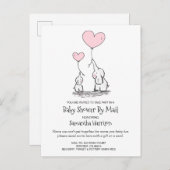 ベビーシャワーbyメールママ&ベビーゾウ インビテーションポストカード (正面/裏面)