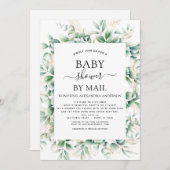 ベビーシャワーbyメールユーカリ幾何学 招待状 (正面/裏面)