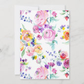 ベビーシャワーbyメール春ピンクウォーター色フローラ 招待状 (裏面)