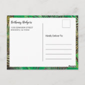 ベビーシャワーbyメール男の子金ゴールドジャングル動物サファリ ポストカード (裏面)