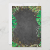 ベビーシャワーbyメール男の子金ゴールドジャングル動物サファリ 招待状 (裏面)