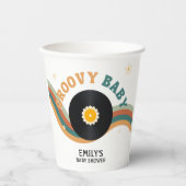 ベビーシャワーGroovyベビーレコードレトロ70s 80s 紙コップ (正面)