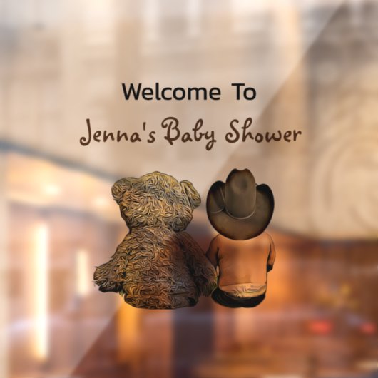 ベビーシャワーLil'カウボーイとテディベアへようこそ ウィンドウサイン (シート2)
