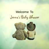 ベビーシャワーLil'カウボーイとテディベアへようこそ ウィンドウサイン (シート3)