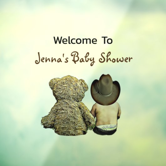 ベビーシャワーLil'カウボーイとテディベアへようこそ ウィンドウサイン (シート3)