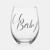ベビーシャワーOhベビー足 ステムなしワイングラス (正面)