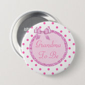 ベビーシャワーPinがあるピンクの祖母 缶バッジ (正面&裏面)