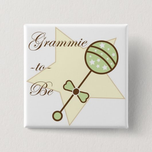 ベビーシャワーPinがある祖母 缶バッジ (正面)