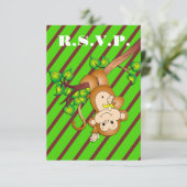 ベビーシャワーR.S.V.P.カード-緑--をまねて下さい 出欠カード (スタンド正面)