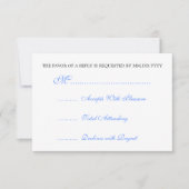 ベビーシャワーRSVPのヴィンテージのリボンの青 出欠カード (正面)