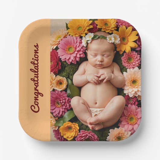 ベビーシャワーsip n see decorationsナプキン ペーパープレート (正面)