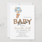 ベビーシャワーTeddyパーティの招待状 案内状 (正面)