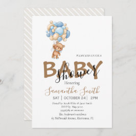 ベビーシャワーTeddyパーティの招待状 案内状