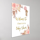 ベビーシャワーteddyベアーパンパスグラスバラ赤面 箔ポスター (レイダウン)