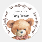 ベビーシャワーteddy bear我々は心底待ち可能 ラウンドシール (正面)
