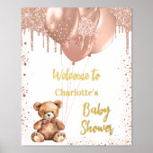 ベビーシャワーteddy bear balloons 箔ポスター (正面)