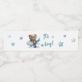 ベビーシャワーteddy bear blue ペットボトルラベル (シングルラベル)