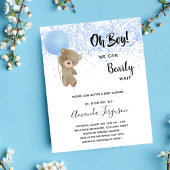 ベビーシャワーteddy bear boy blue budget invitation チラシ