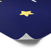 ベビーシャワーteddy bear boy blue welcome ポスター (角)