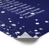 ベビーシャワーteddy bear boy navy blueシーティングチャート ポスター (角)