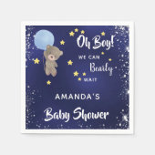 ベビーシャワーteddy bear boy navy blue スタンダードカクテルナプキン (正面)