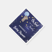 ベビーシャワーteddy bear boy navy blue スタンダードカクテルナプキン (角)
