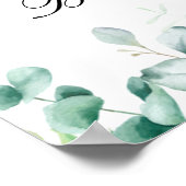 ベビーシャワーteddy bear girl pink eucalyptus forest ポスター (角)