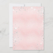 ベビーシャワーteddy bear girl pink silver 招待状 (裏面)