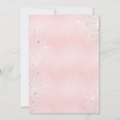 ベビーシャワーteddy bear girl pink silver luxury 招待状 (裏面)