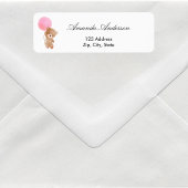 ベビーシャワーteddy bear pink差出人住所 ラベル