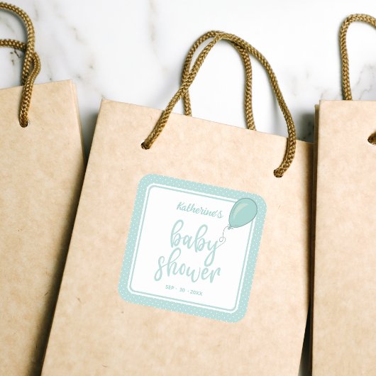 ベビーシャワ男女兼用ーミントグリーン スクエアシール