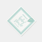ベビーシャワ男女兼用ーミントグリーン スタンダードカクテルナプキン (角)