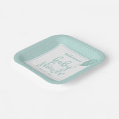 ベビーシャワ男女兼用ーミントグリーン ペーパープレート (傾斜あり)