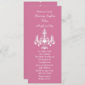 ベビーシャンデリア(明るいピンク) 招待状 (正面/裏面)