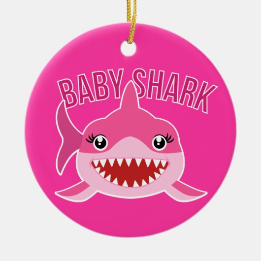 ベビーシャーククリスマスクリスマスツリーオーナメント セラミックオーナメント (正面)