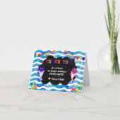 ベビーシャークサンキューカードガールアンドボーイ誕生日 サンキューカード (正面)