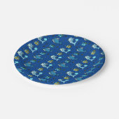 ベビーシャークパーソナライズされたとクジラの誕生日 ペーパープレート (アングル)