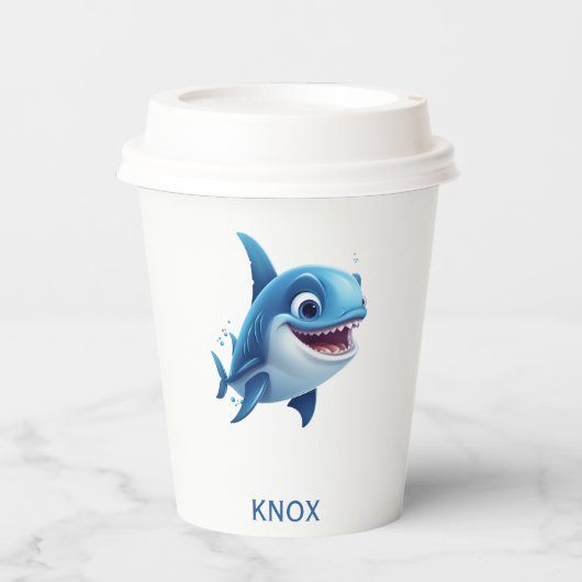 ベビーシャークパーソナライズされた誕生日パーティー 紙コップ (正面)