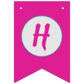 ベビーシャークピンクハッピーバースデーバナー金ゴールド バンティングフラッグ (第2の旗)